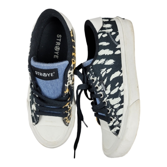 STRAYE‎ Cheetah Print Flame Lace Up Sneakers - Picture 3 of 10